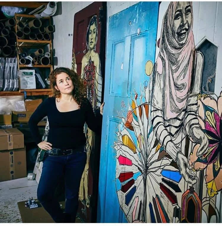  Swoon is an American street artist who is known for her intricate cut-out wheat paste portraits. Her work often features images of strong, empowered women and is designed to make a powerful social and political statement. 