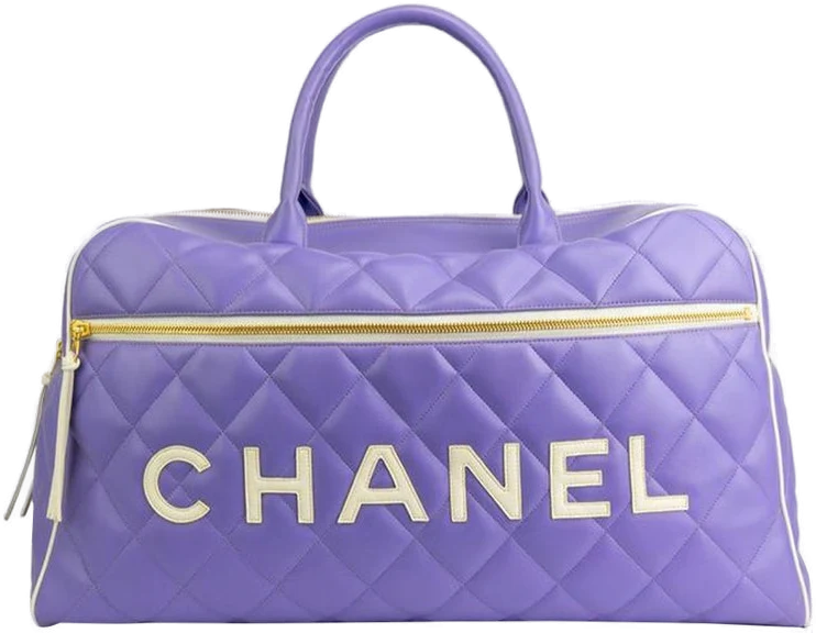 Chanel Rare Purple Vintage 1990 Weekend Duffel Overnight Duffle Tote