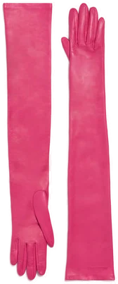 Long Gloves in rose lambskin are from look 6 of Balenciaga's Summer 26 Collection.