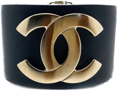 2017 leather interlocking CC logo cuff bracelet
