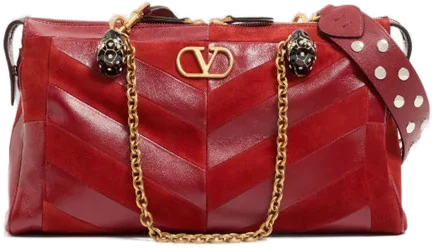 Panthea medium shoulder bag in suede and nappa with Chevron motif